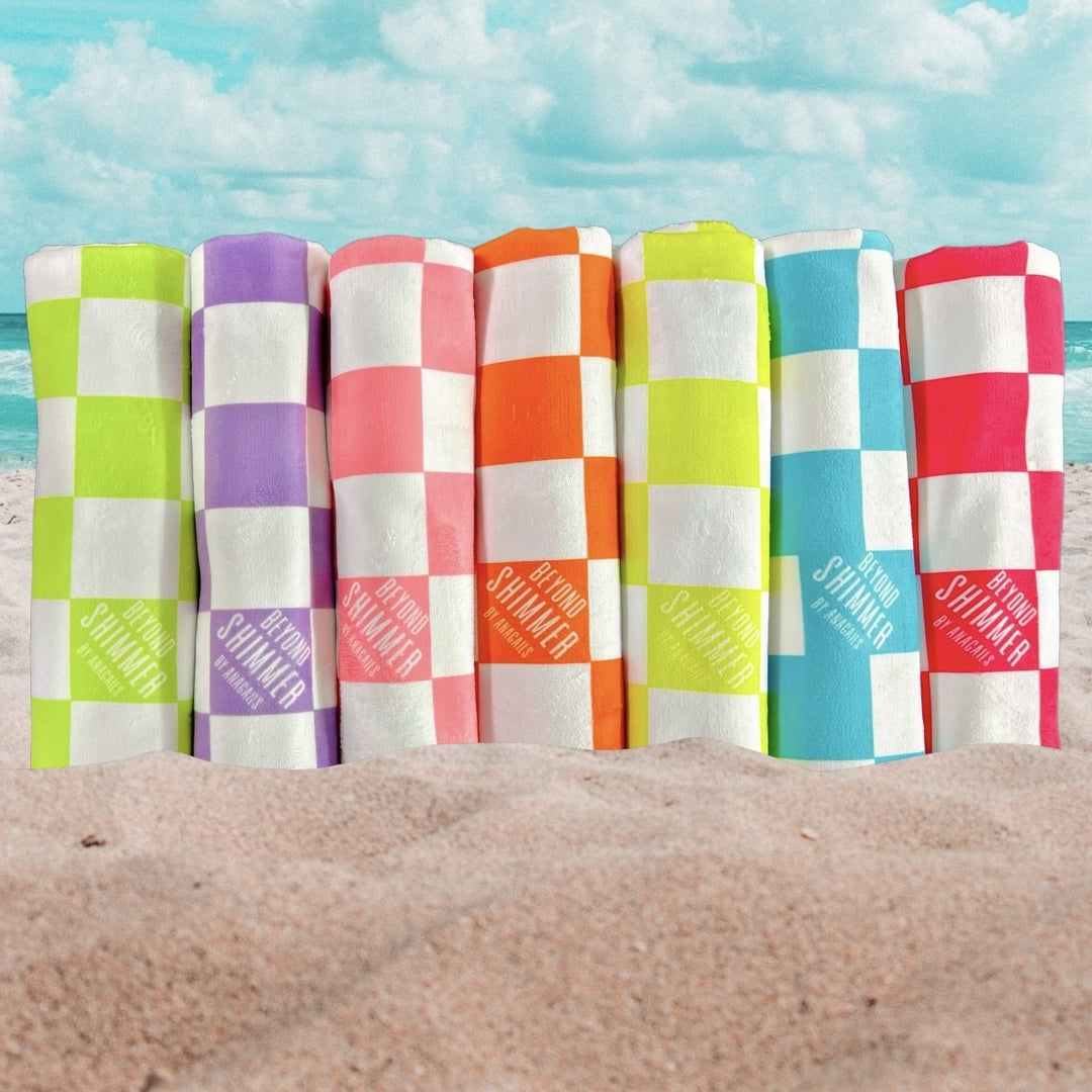 Checkered Neon Beach Towel