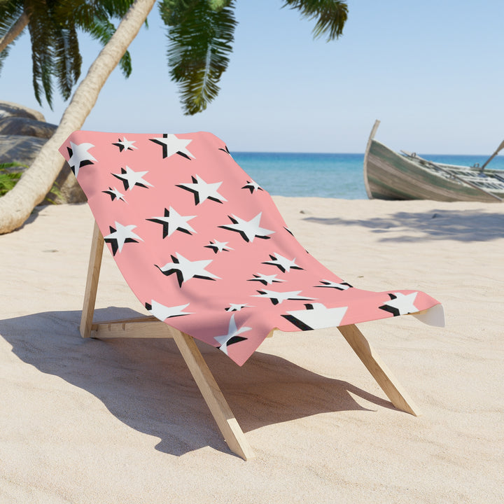 Pink Stars Beach Towel