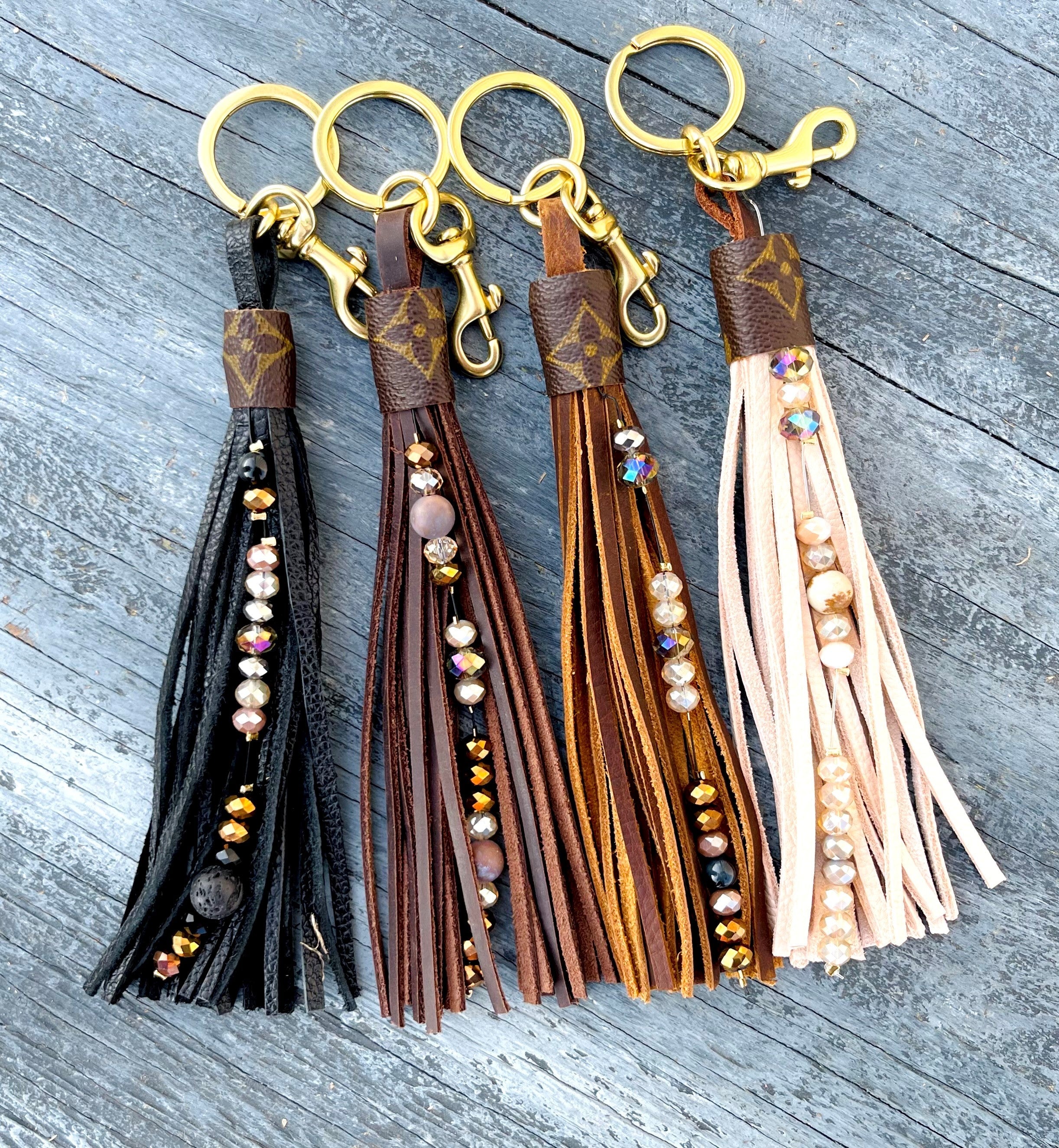 Vintage Leather Upcycled shops Keyring