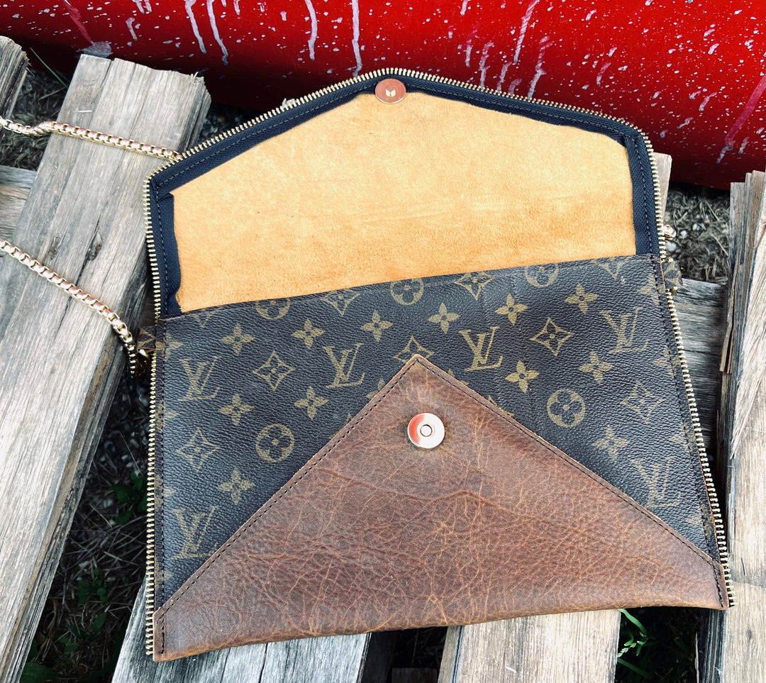 Upcycled LV Genuine Leather CLASSIC LV Accent Cross Body