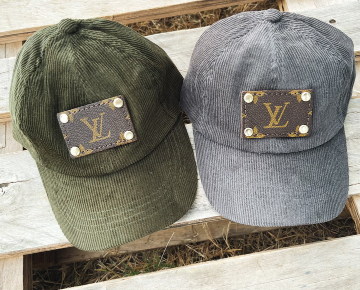 Ponytail Upcycled LV Corduroy Fall/Winter Cap
