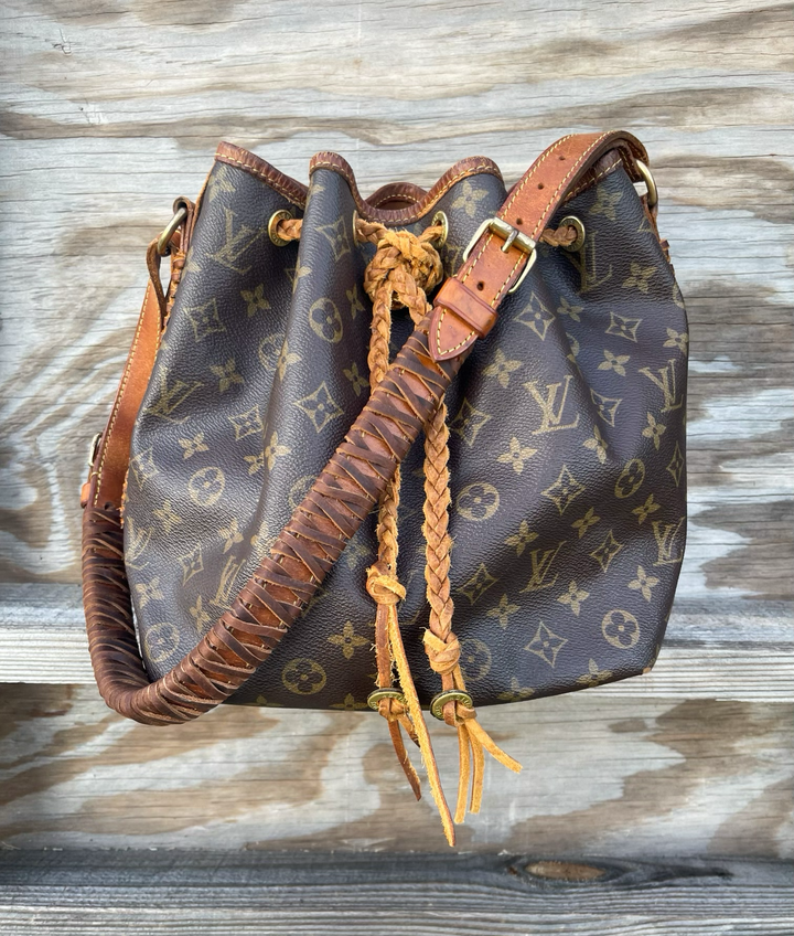 Upcycled LV The FavoriteBraided Bucket Bag