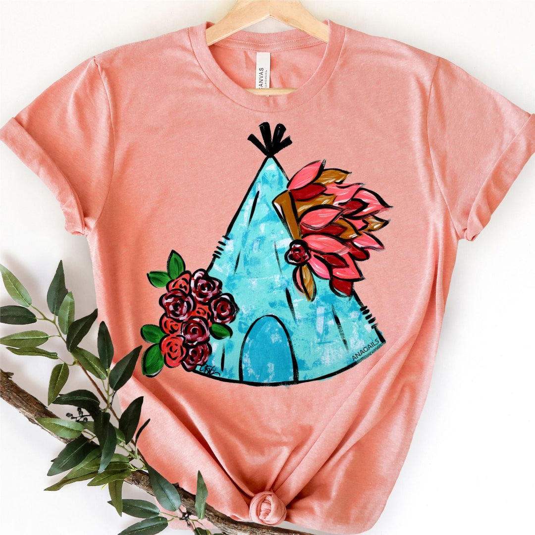 Hand Painted floral tee-pee