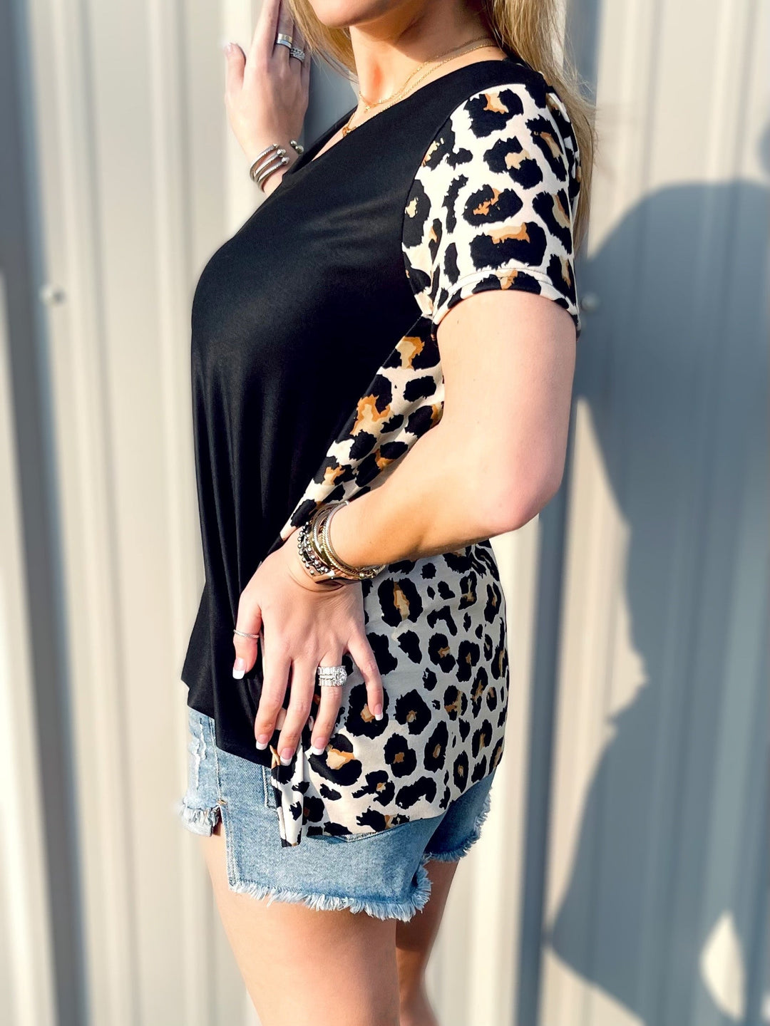 Leopard Back Black Pattern Top