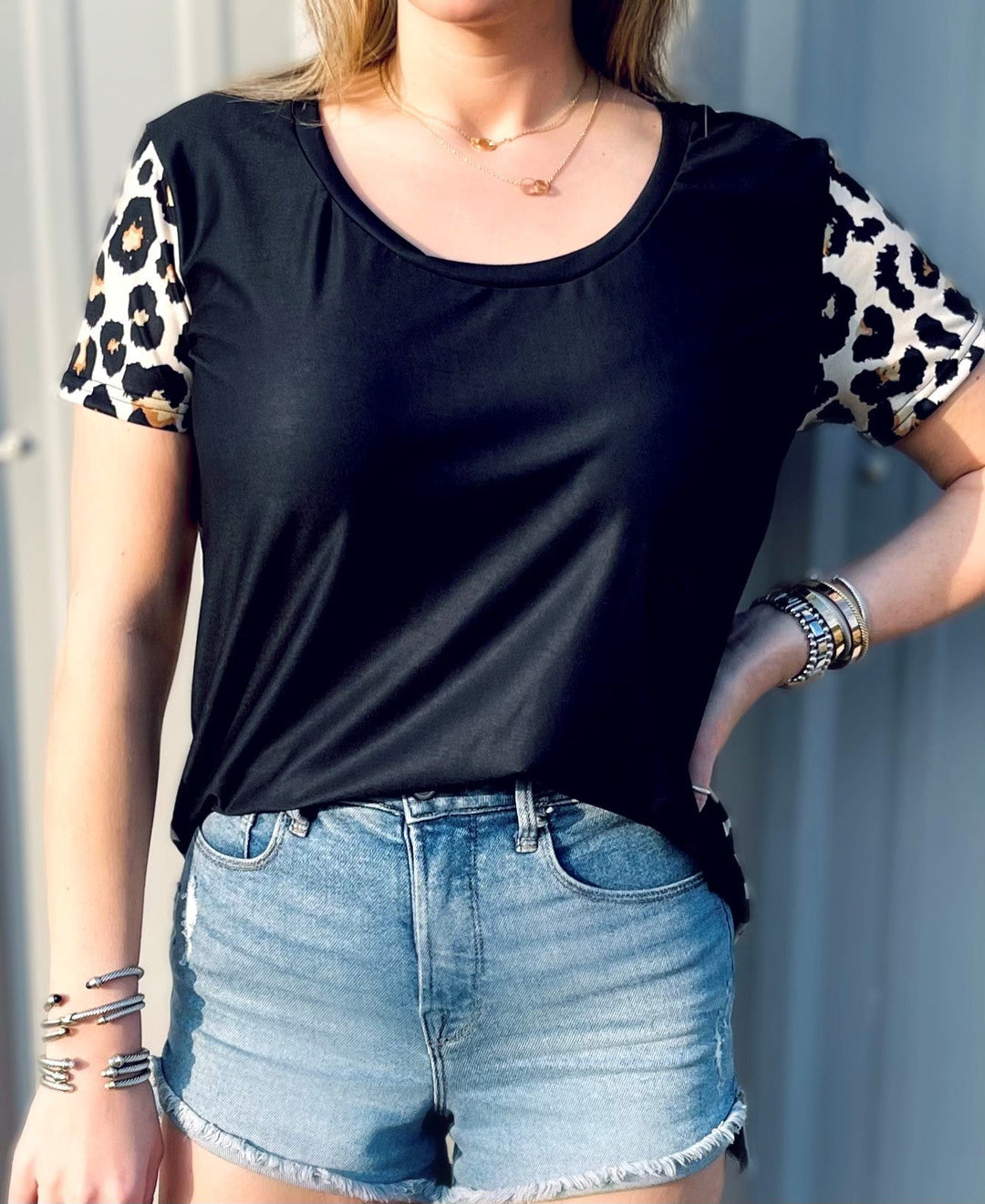 Leopard Back Black Pattern Top