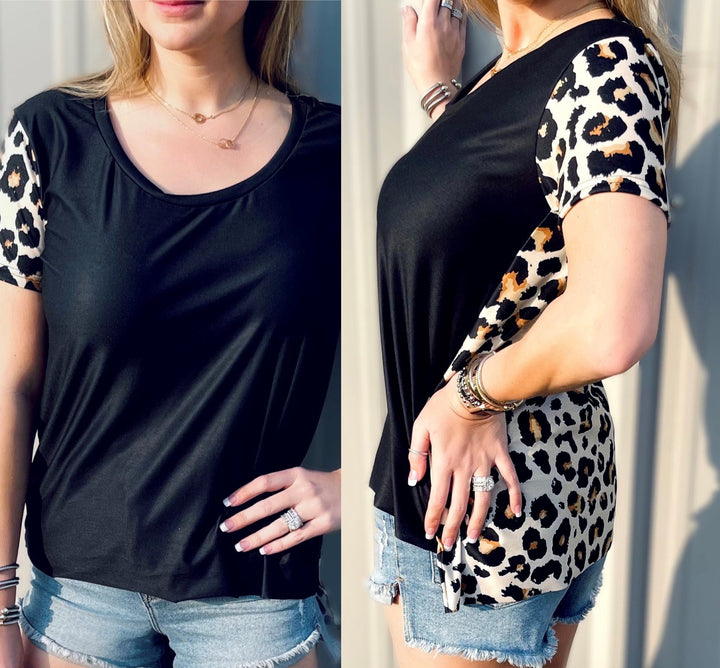 Leopard Back Black Pattern Top