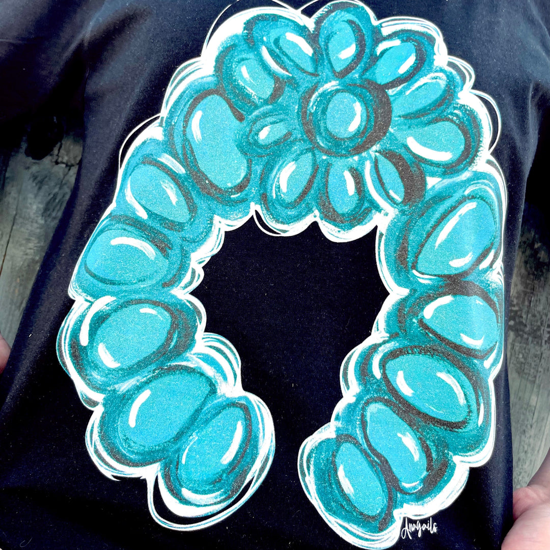 Hand Painted Turquoise Blossom