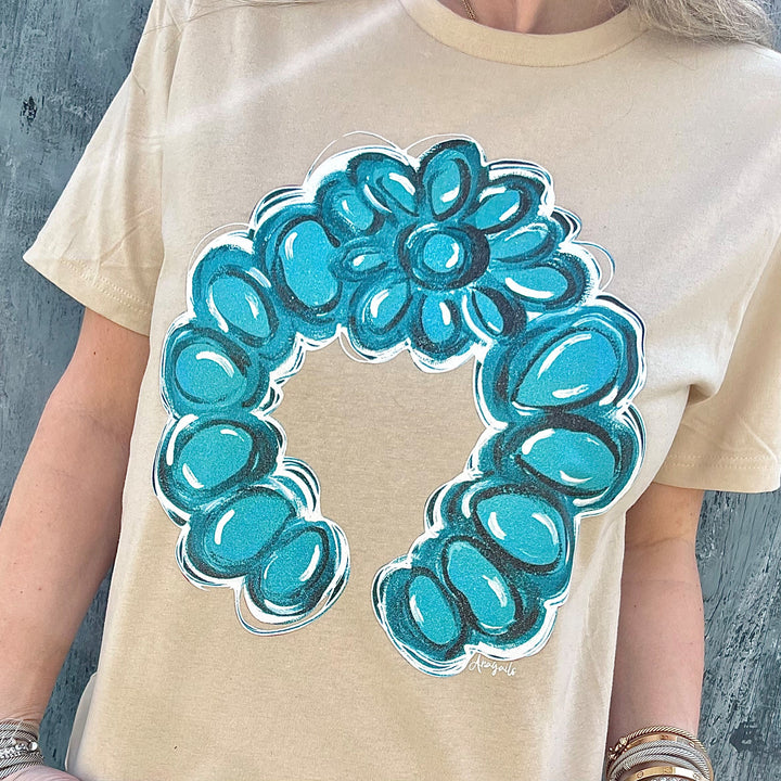 Hand Painted Turquoise Blossom