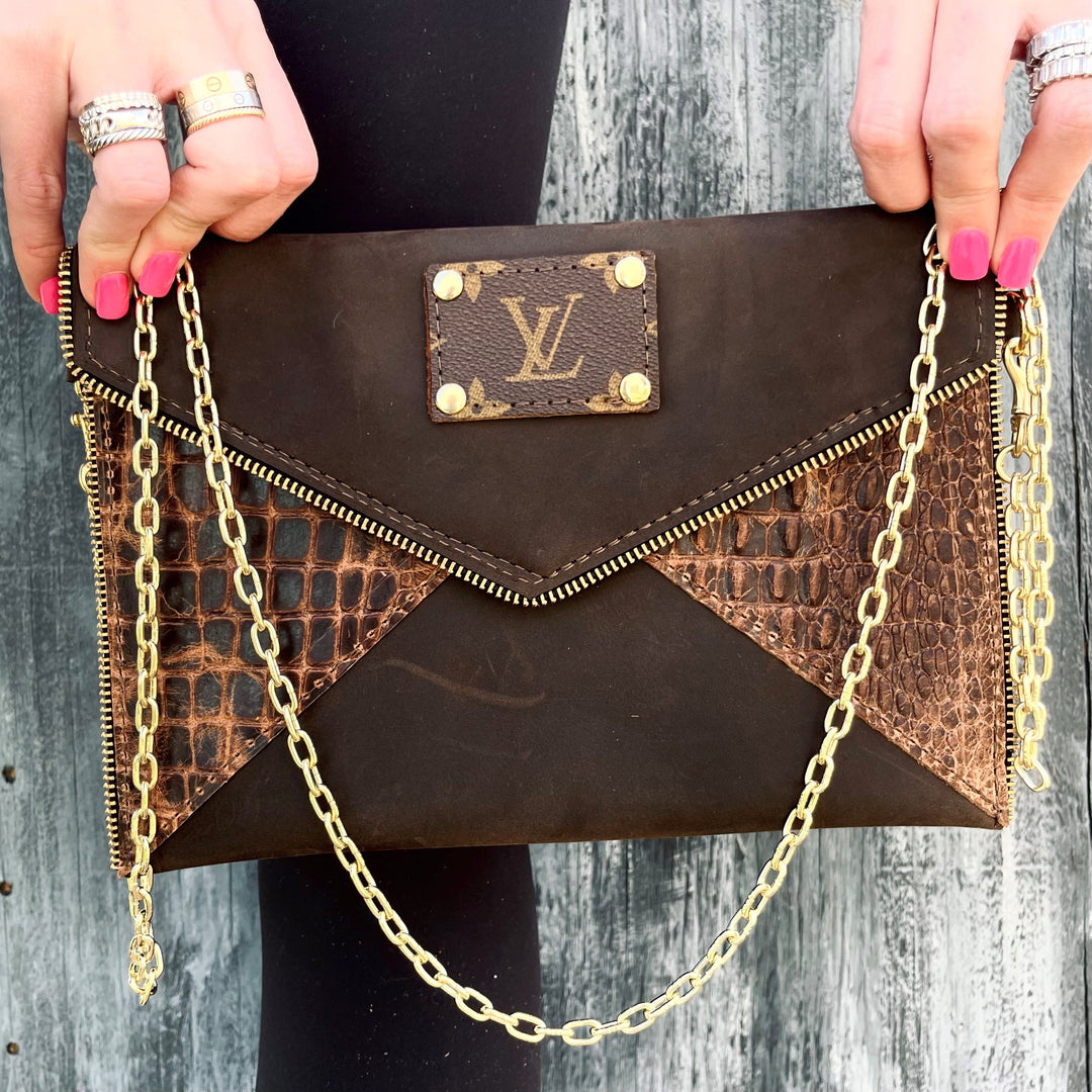 Upcycled LV Genuine Leather Cross Body CLASSIC EXOTIC