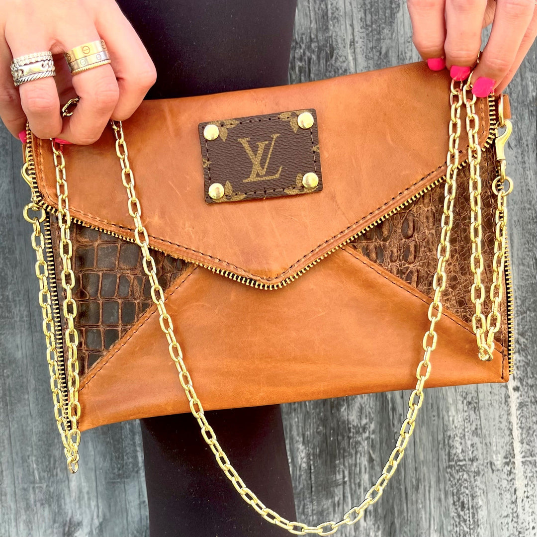 Upcycled LV Genuine Leather Cross Body CLASSIC EXOTIC