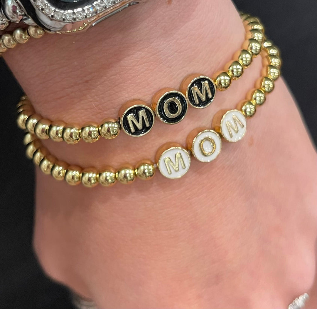 Custom Name 14k Gold beaded bracelet