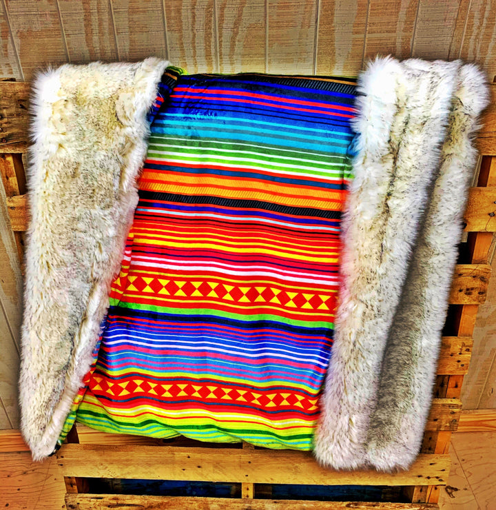 Serape monster fur blanket