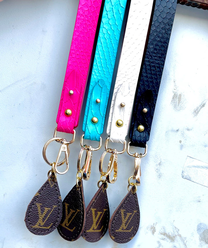 Upcycled LV Genuine Leather Keychain