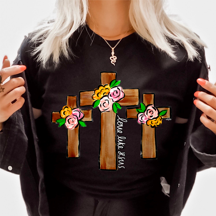 Love Like Jesus Floral Cross