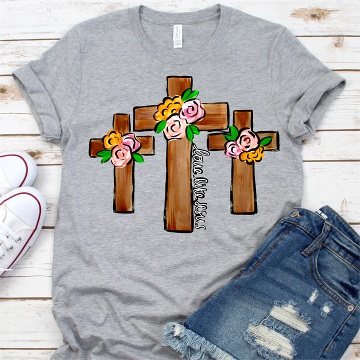 Love Like Jesus Floral Cross
