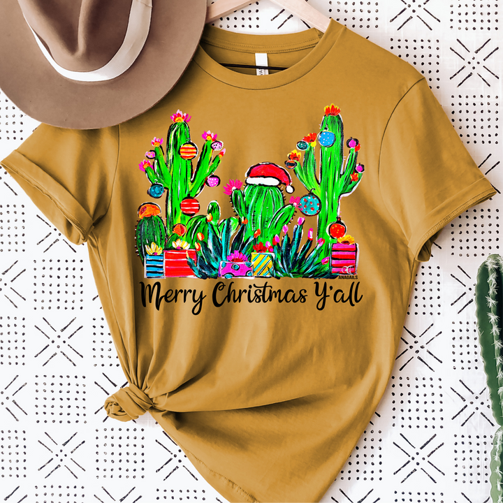 Merry Christmas Y'all cactus