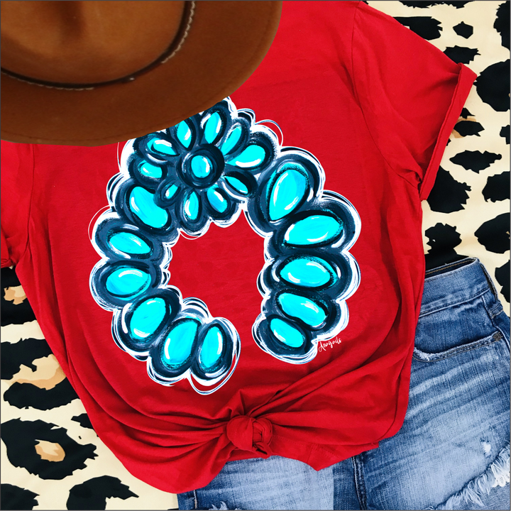 Hand Painted Turquoise Blossom