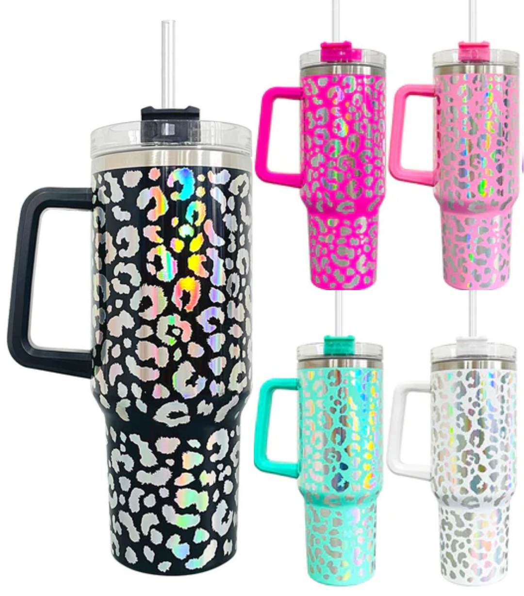 Leopard Hologram 40oz Tumbler